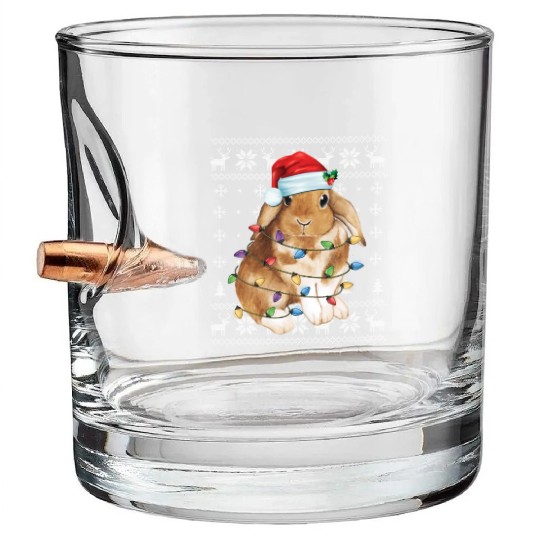 Bunny Rabbit Ugly Tree Decor Bullet Whiskey Glasses