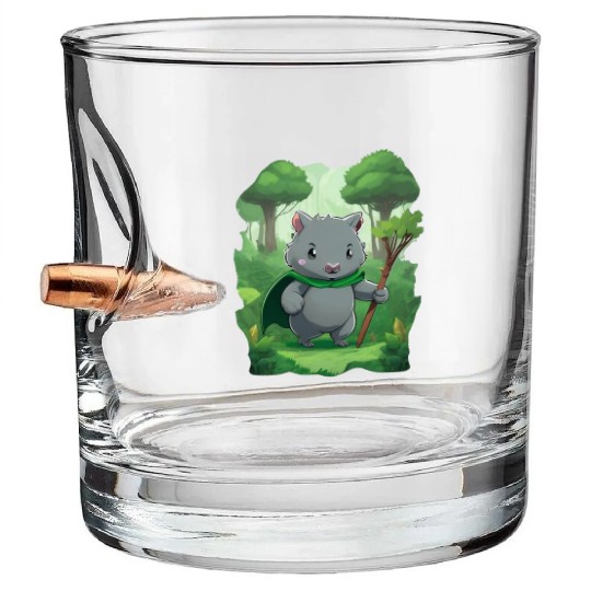 Wombat Hero - Green Cape Wombat Bullet Whiskey Glasses