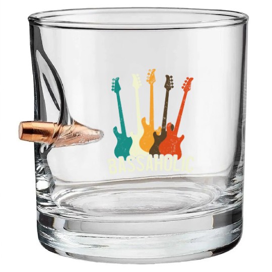 Bass Guitar Player Bassaholic Bass Player Bullet Whiskey Glasses