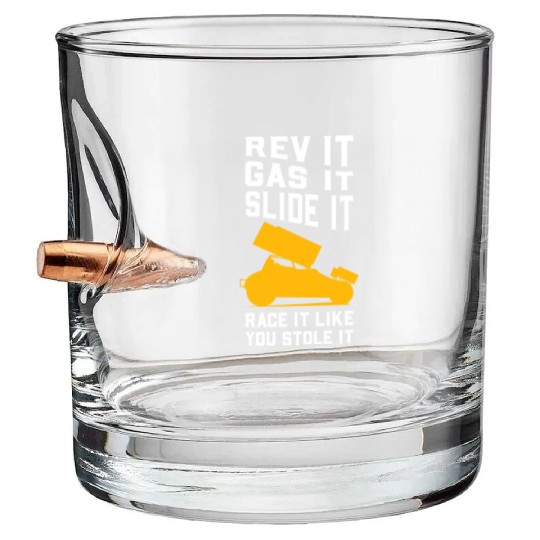 Sprint Car Racing Bullet Whiskey Glasses
