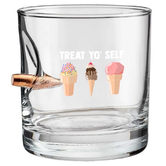 Ice Cream Treat Yo' Self Summertime Sherbet Gelato Bullet Whiskey Glasses
