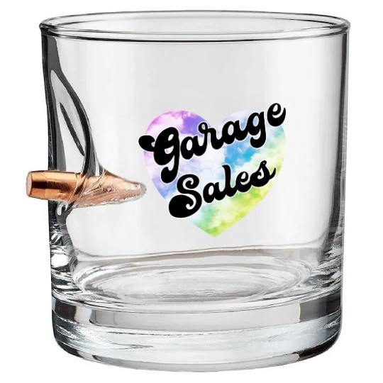 Garage Sales pastel cloud heart Bullet Whiskey Glasses