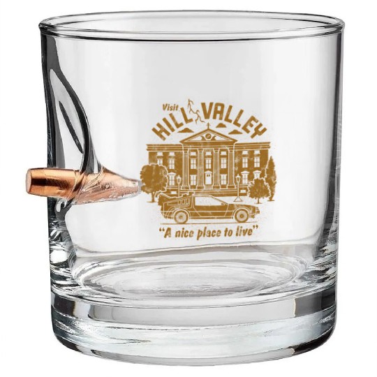 Back To The Future Visit Hill Valley A e Place To Bullet Whiskey Glasses