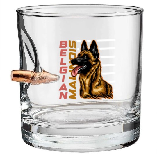 Belgian Malinois Bullet Whiskey Glasses