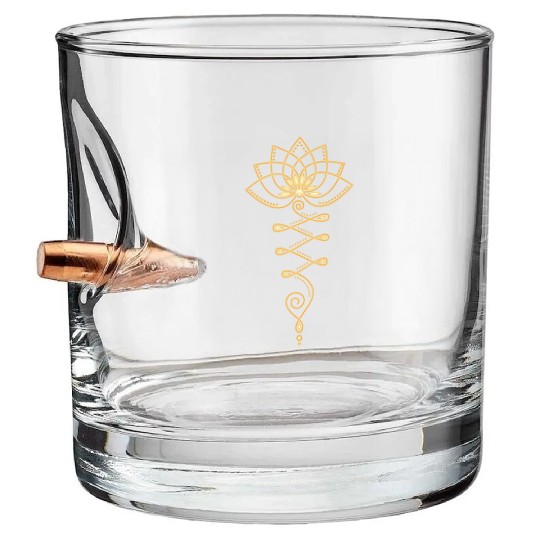 Lotus Unalome Yoga Meditation Zen Buddhism Bullet Whiskey Glasses