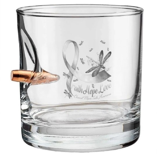 Faith Hope Love Charcot Marie Tooth Awareness Bullet Whiskey Glasses
