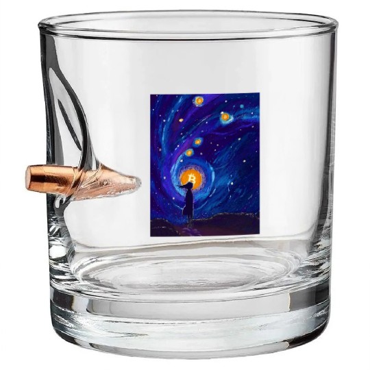 Bitcoin Coin-Crypto GIRL-SPACE Bullet Whiskey Glasses