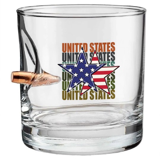God bless America the land of the free Bullet Whiskey Glasses