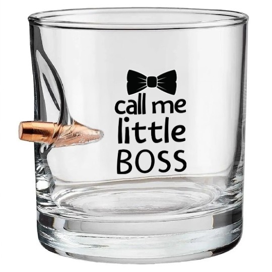 Call me little BOSS,cute baby boss bodysuit, Bullet Whiskey Glasses