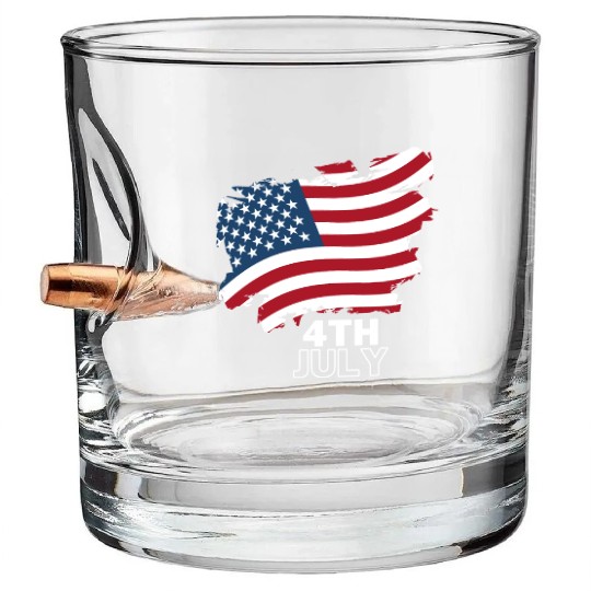 4th July The Independence Day of America Bullet Whiskey Glasses