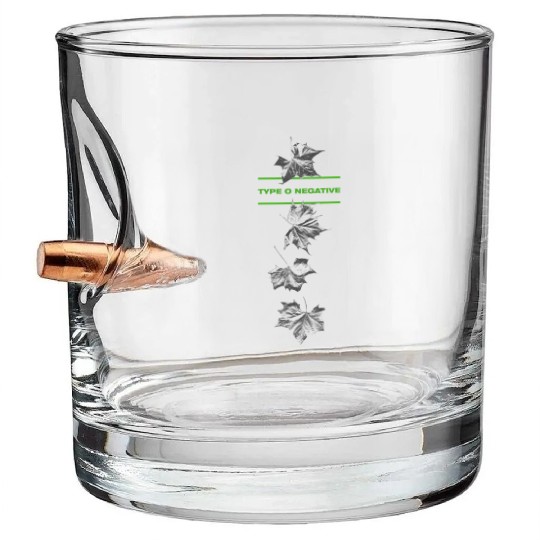 Type O Negative Leaves Double Sided Black Bullet Whiskey Glasses