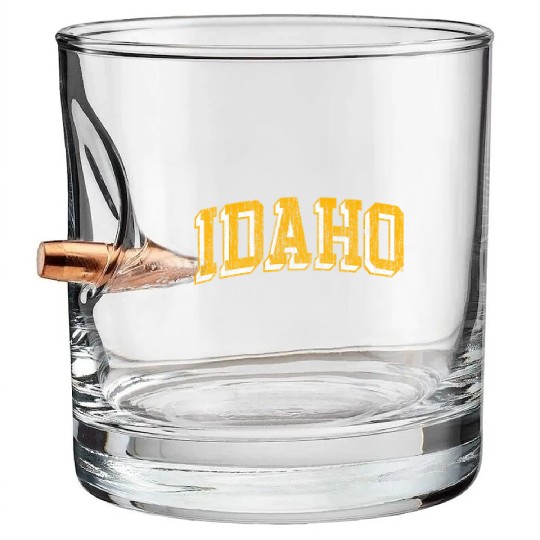 Idaho Vandals Block Logo Black Bullet Whiskey Glasses