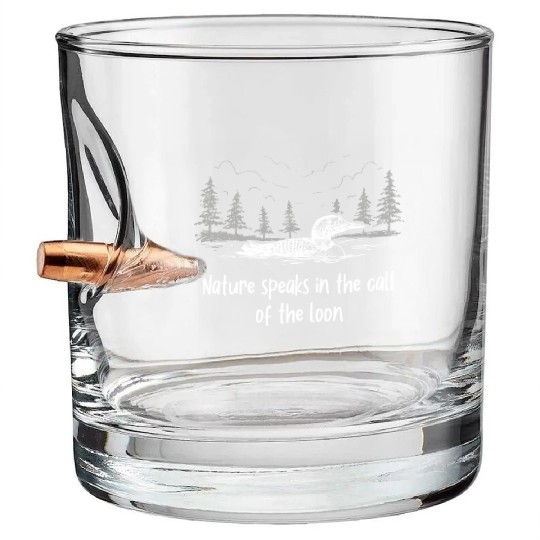 Nature Speaks Loon Bird Watching Loons Bullet Whiskey Glasses