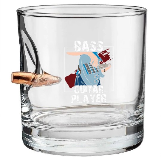 Bass Guitar Player Band Musician Music Bullet Whiskey Glasses