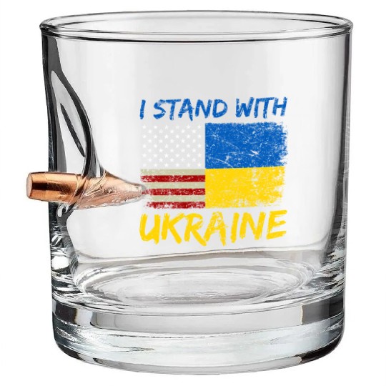 Ukraine Flag Ukrainian Ukraine Pride Bullet Whiskey Glasses