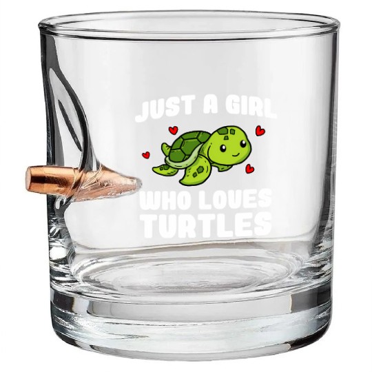 Just A Who Loves Turtles Sea Turtle Bullet Whiskey Glasses
