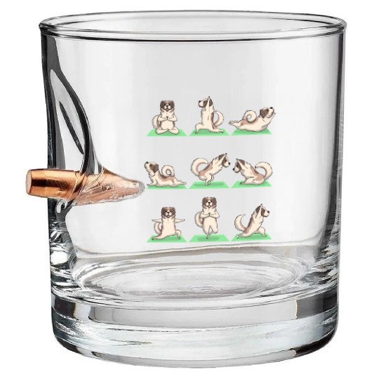 Saint Bernard Dog Yoga Pose Zen Workout Exercise Bullet Whiskey Glasses