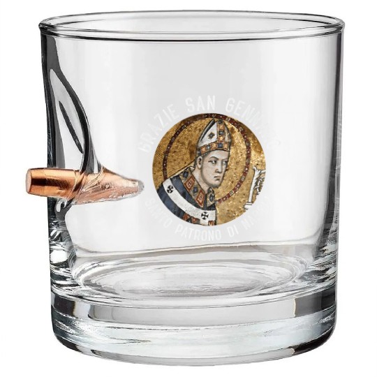 San Gennaro Patron Saint Of Napoli Proud Italian Bullet Whiskey Glasses