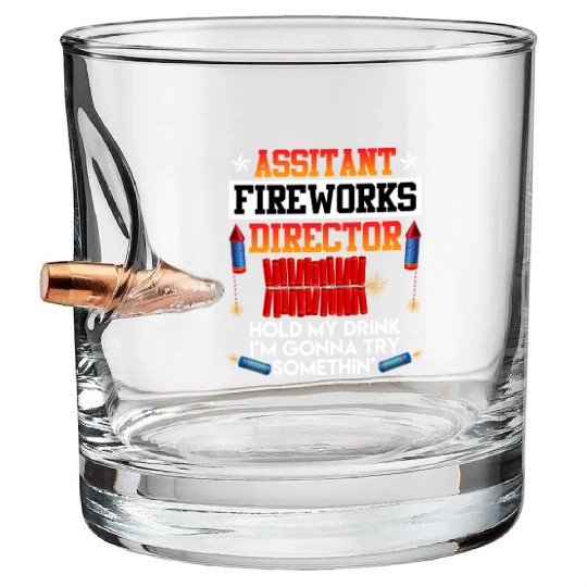 Independence Day Assistant Fireworks Director USA Bullet Whiskey Glasses