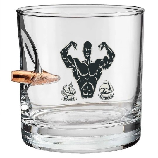 workout and gym power Bullet Whiskey Glasses for athletic men