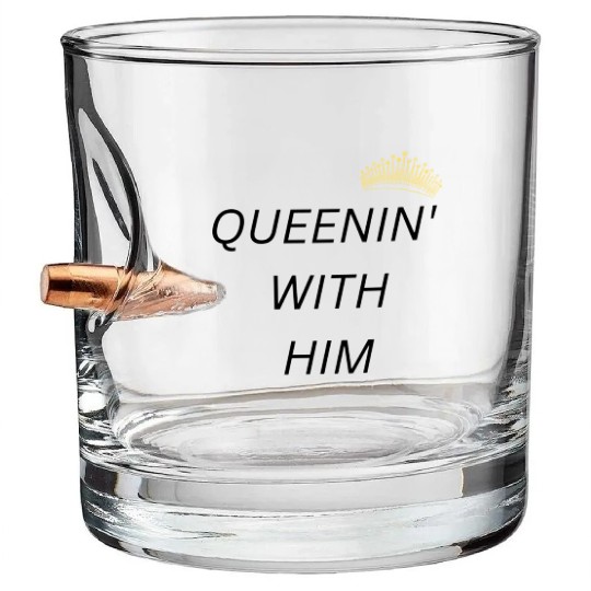 QUEENIN WITH HIM black Bullet Whiskey Glasses