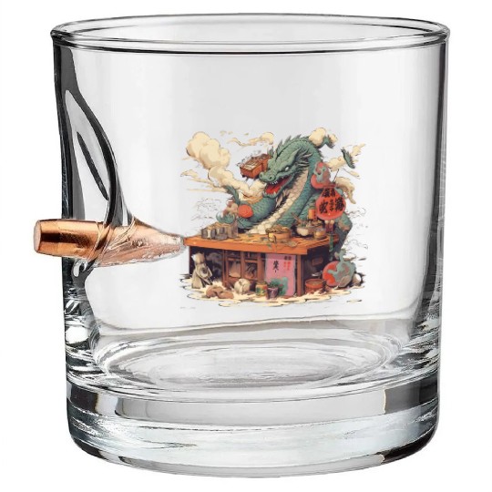 Sushi Dragon Japanesse Kawaii Bullet Whiskey Glasses