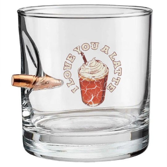 I Love You A Latte Couples Romance Bullet Whiskey Glasses