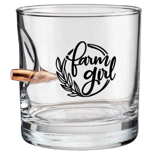 pink gifts for farm ranch girls, cowgirl country Bullet Whiskey Glasses