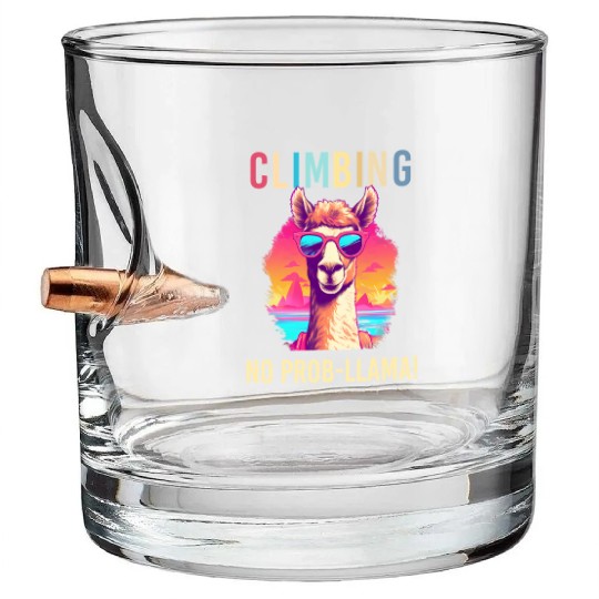 Funny Alpaca with Sunglasses - No Prob-llama Bullet Whiskey Glasses