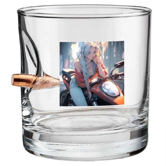 Cool Biker Chick Bullet Whiskey Glasses