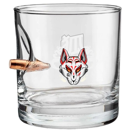 Kitsune mask Cyberpunk style Japanese spirit Bullet Whiskey Glasses