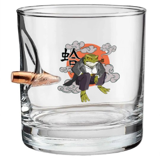 Japanese frog in Yakuza gangster costume Bullet Whiskey Glasses