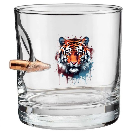 Tiger Design for a Tiger lovers Bullet Whiskey Glasses