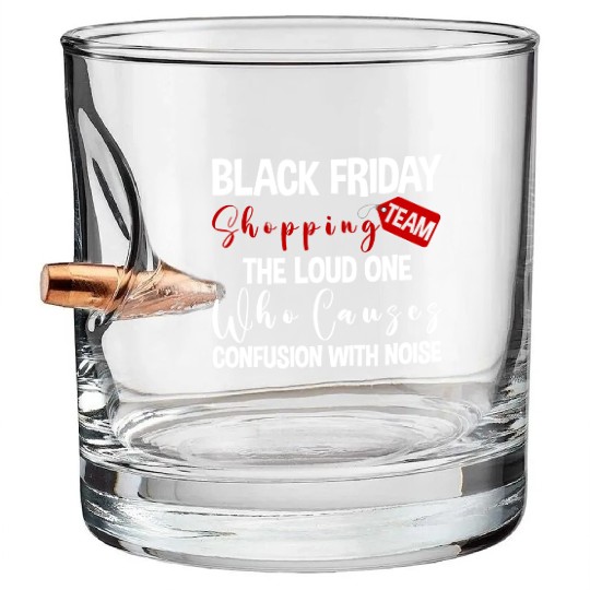 Black Friday Shopping Team 2 Bullet Whiskey Glasses