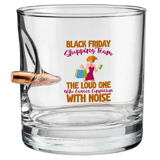 Black Friday Shopping Team 4 Bullet Whiskey Glasses