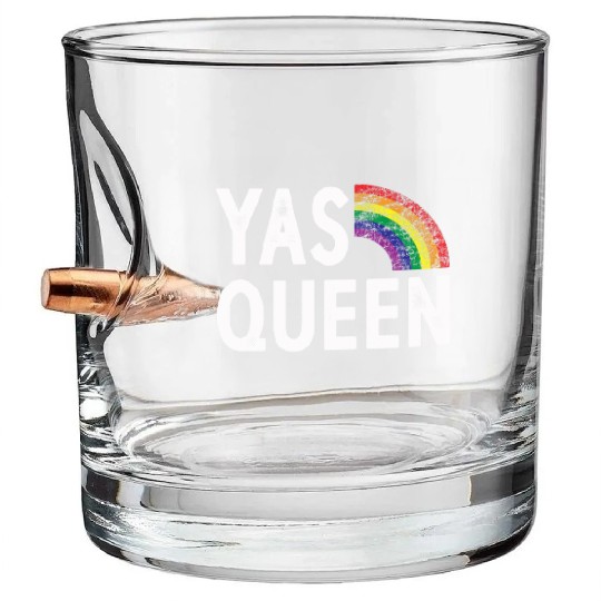 LGBT Lesbian Gay Pride Yas Queen Rainbow Flag Bullet Whiskey Glasses
