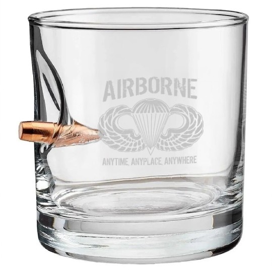 Army Airborne Paratrooper Bullet Whiskey Glasses