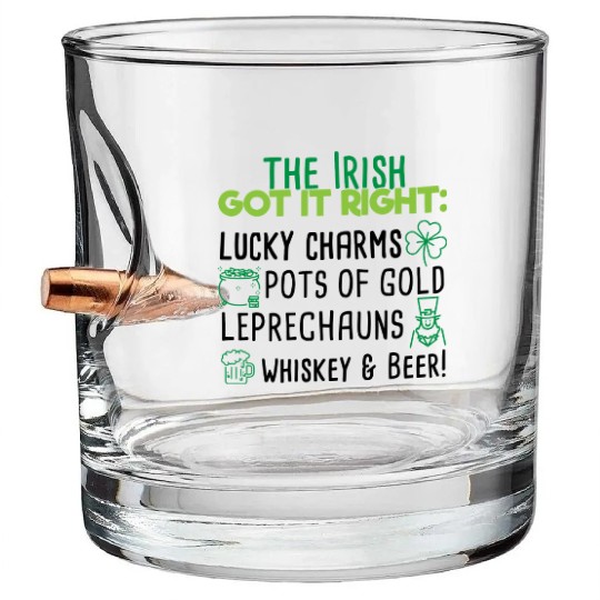 Lucky Irish Charms Aesthetic Bullet Whiskey Glasses