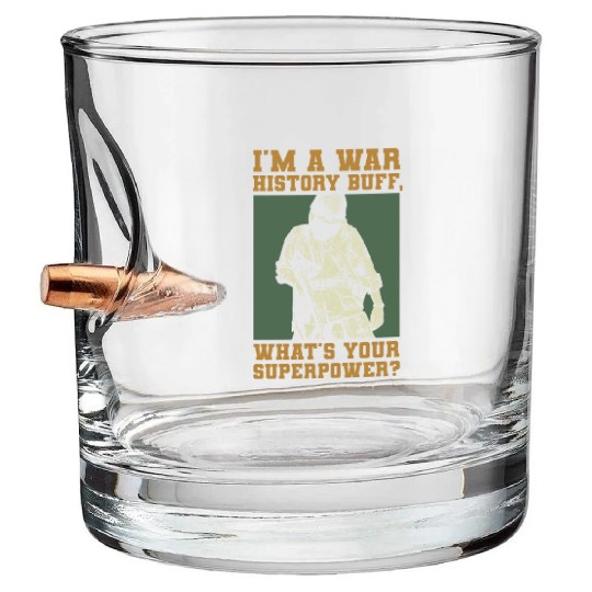 War History Buff - WW2 Enthusiast Bullet Whiskey Glasses