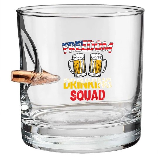 Freedom Drinking Squad USA Party Independence Day Bullet Whiskey Glasses