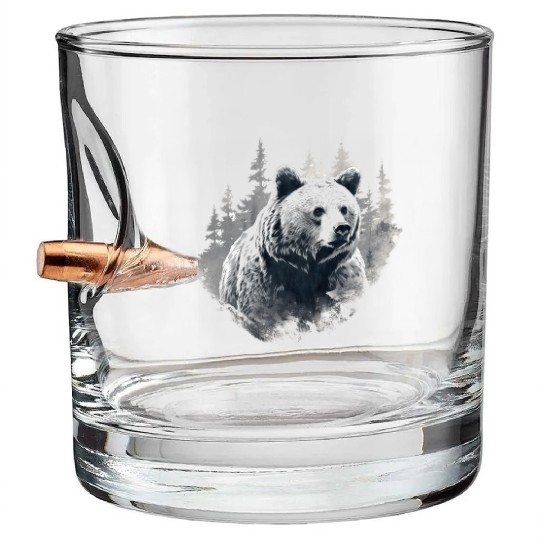 Majestic Forest Bear Bullet Whiskey Glasses