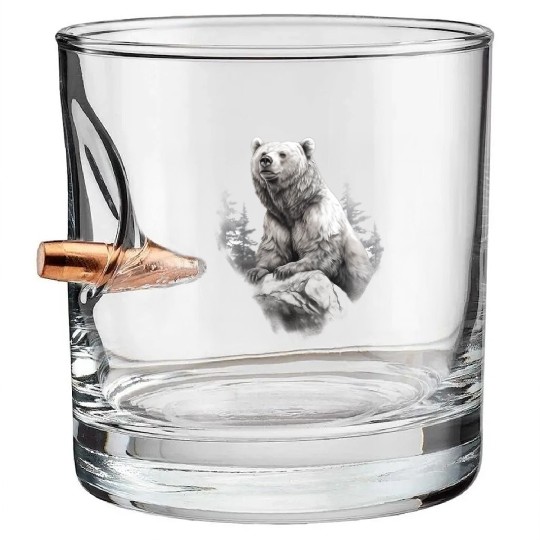 Majestic Forest Bear Bullet Whiskey Glasses