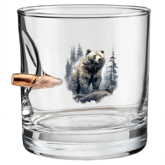 Majestic Forest Bear Bullet Whiskey Glasses