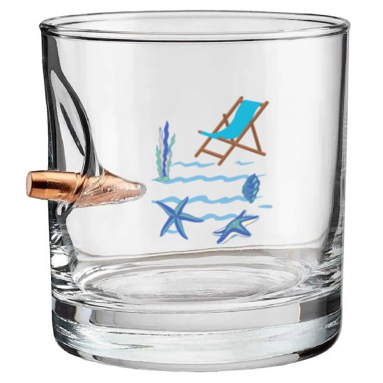 Sizzling Summer Beach Vibes Bullet Whiskey Glasses--Embrace the sun