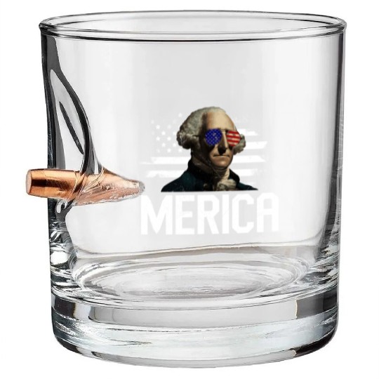 Merica George Washington Independence Day Bullet Whiskey Glasses