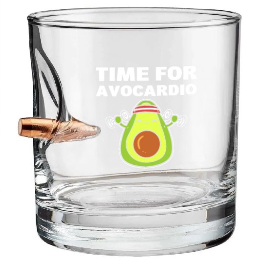 Fitness Avocado Pun Gym-goer Bullet Whiskey Glasses