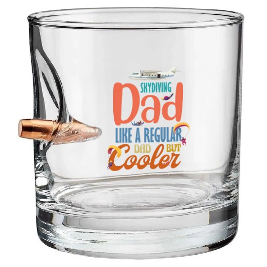Skydiving Dad nostalgia Bullet Whiskey Glasses
