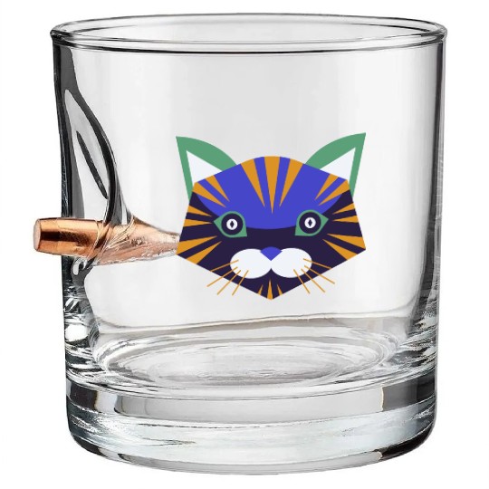 Colorful Cat Face Bullet Whiskey Glasses
