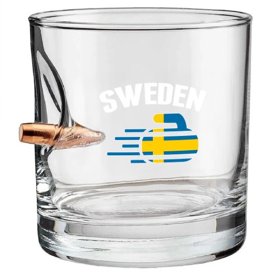 Sweden Curling Rock Sport Fans Swedish Curlers Win Bullet Whiskey Glasses