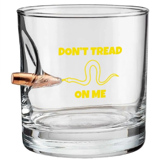 Dont Tread On Me Line Snake Bullet Whiskey Glasses
